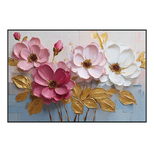 Blush Harmony Textured Floral Painting #RIH3