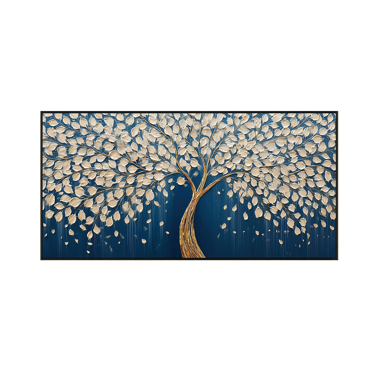Golden Serenity Tree Textured Painting #RIK1 (123)
