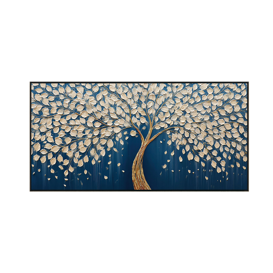 Golden Serenity Tree Textured Painting #RIK1 (123)