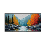 Autumn Cascade Textured Landscape Painting #RIK1 (241)