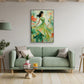 Emerald Grace Modern Woman in Green Abstract Painting #RIK1(256)