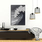 Frozen Wave  Black and White Textured Abstract Painting #RIS2