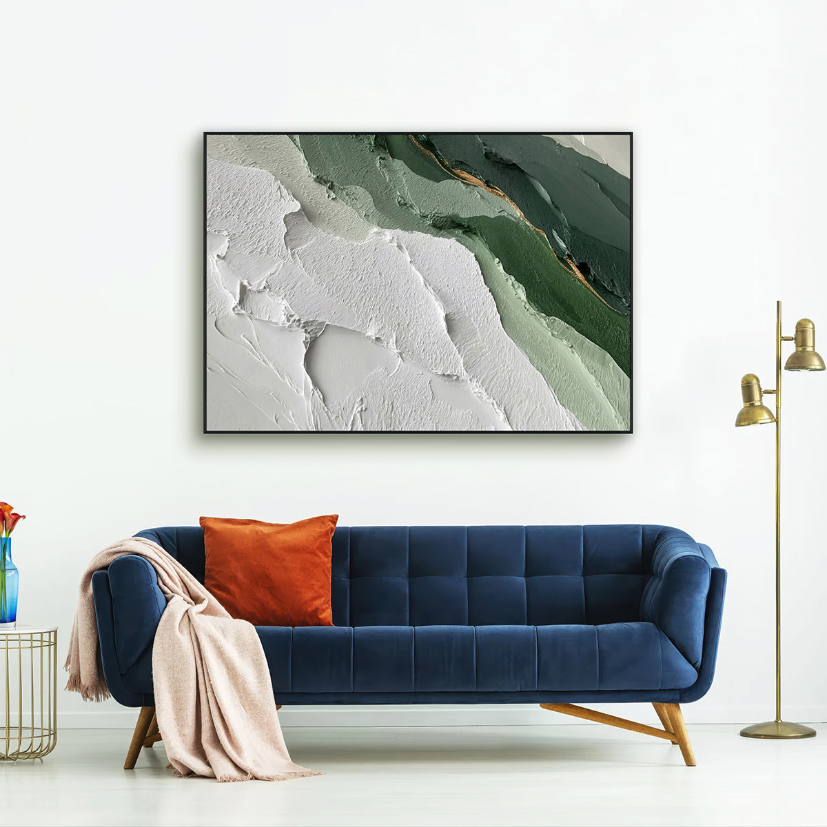 Verdant Ridge Textured Abstract Painting #RIS2(165)