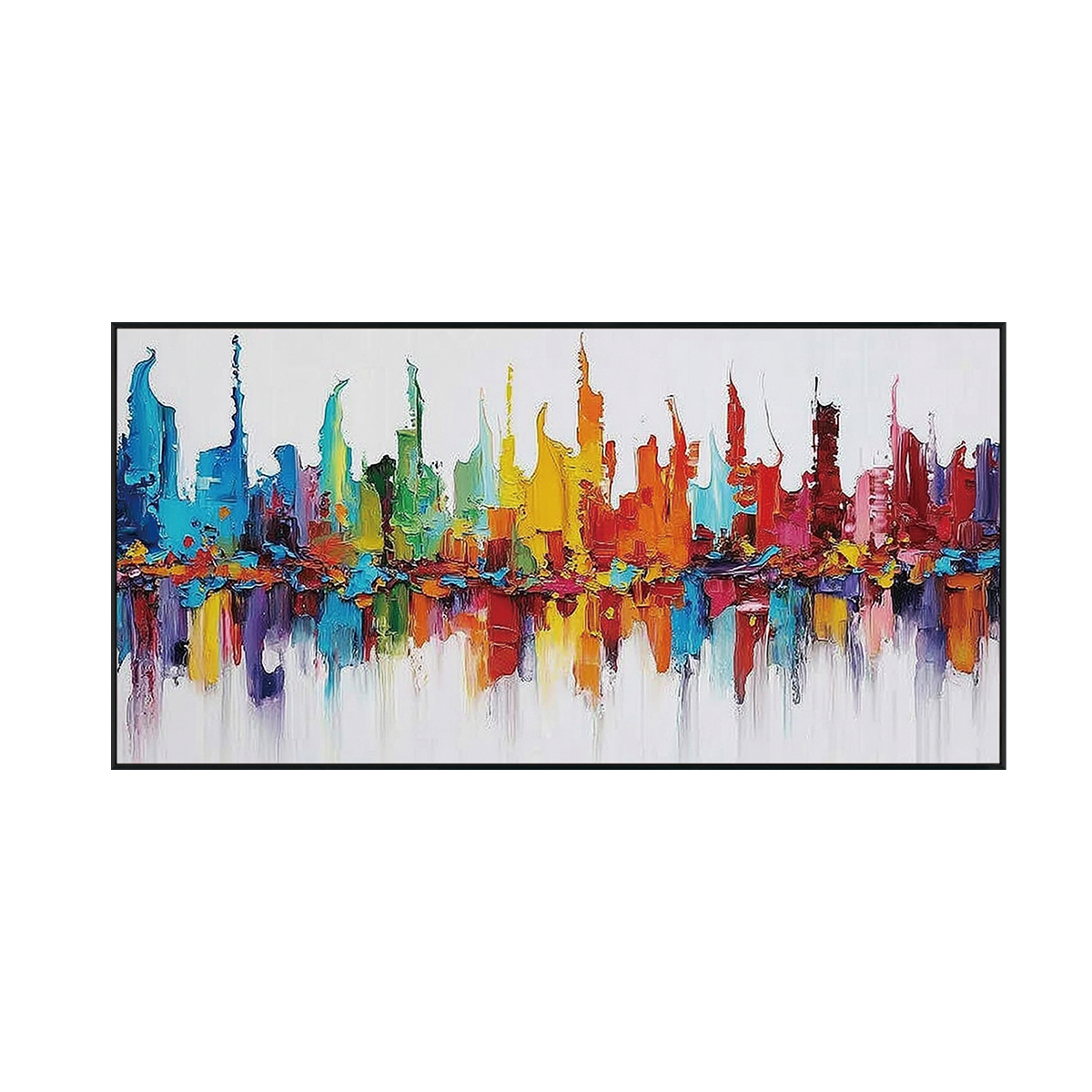 Chromatic Skyline Abstract City Painting #RIS2 (248)