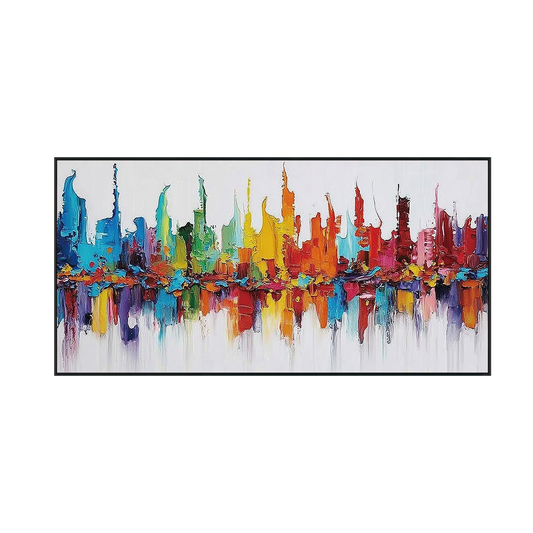 Chromatic Skyline Abstract City Painting #RIS2 (248)