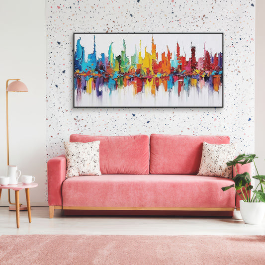 Chromatic Skyline Abstract City Painting #RIS2 (248)