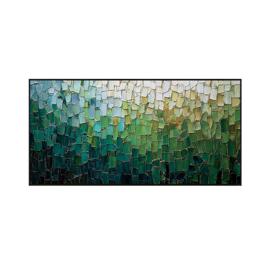 Emerald Mosaic Textured Abstract Painting #RIS2 (314)