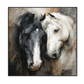 Eternal Bond Black and White Horse Painting #RIX-1