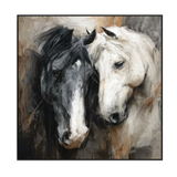 Eternal Bond Black and White Horse Painting #RIX-1