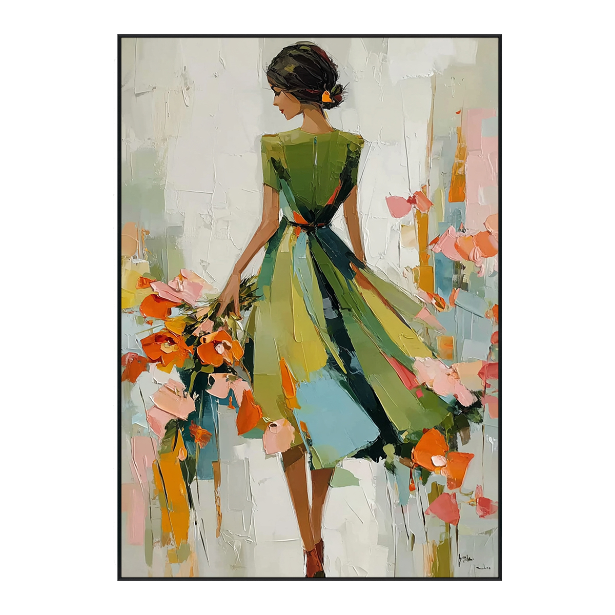 Garden Breeze Figurative Oil Painting #RIX1 (291)