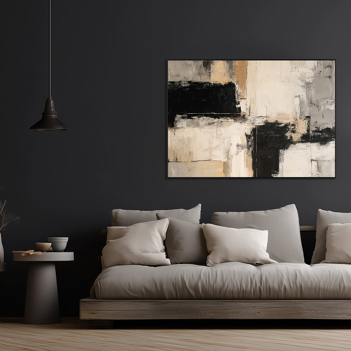 Monochrome Balance Abstract Painting #RIX1 (373)