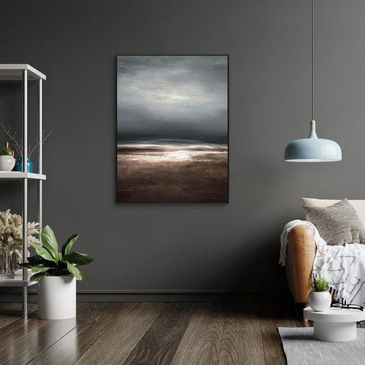 Misty Horizon Abstract Landscape Painting #RIX1 (417)
