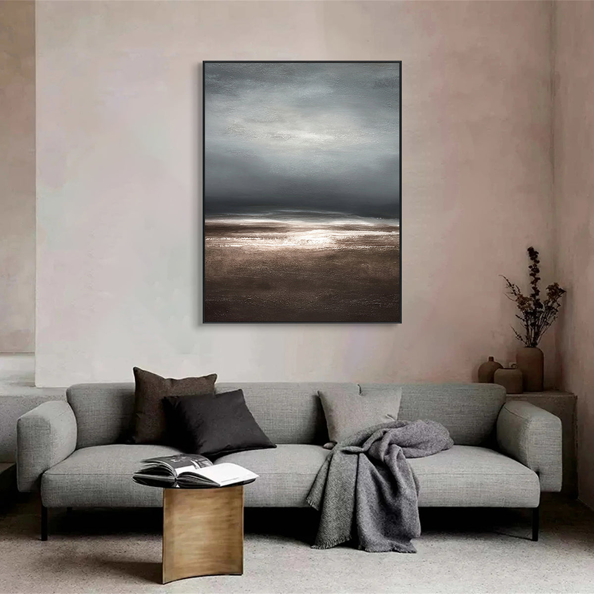 Misty Horizon Abstract Landscape Painting #RIX1 (417)