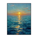 Golden Horizon Seascape Oil Painting #RIX1 (454)