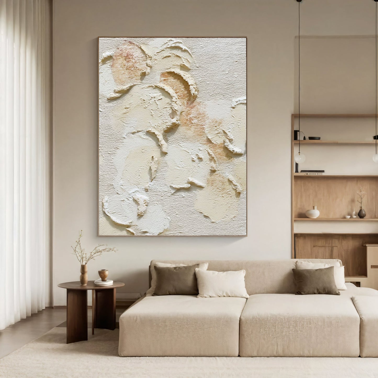 Soft Textured Blossoms – Minimalist Abstract Painting