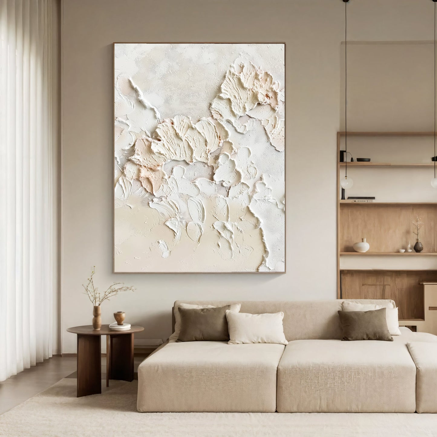 Soft Textured Floral – Minimalist Abstract Painting