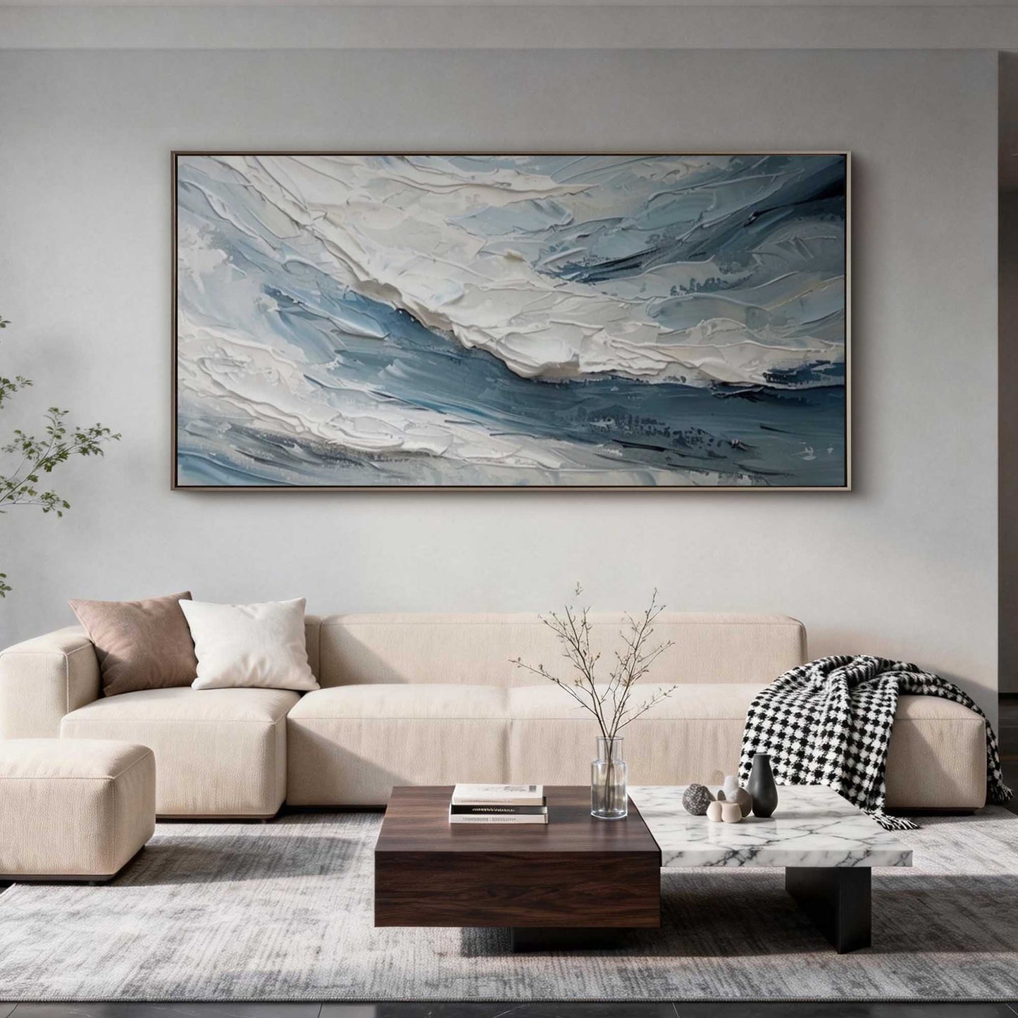 Ocean Crest Blue Wave Painting