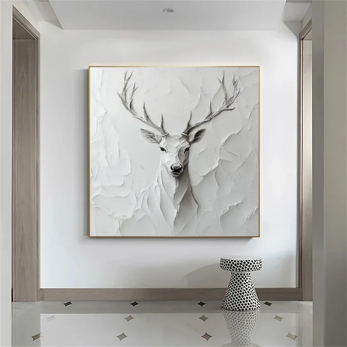 Silent Grace Deer Textured Painting