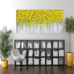 Golden Cascade Floral Abstract Painting