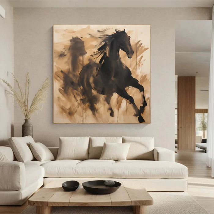 Gallop Spirit Black Horse Painting