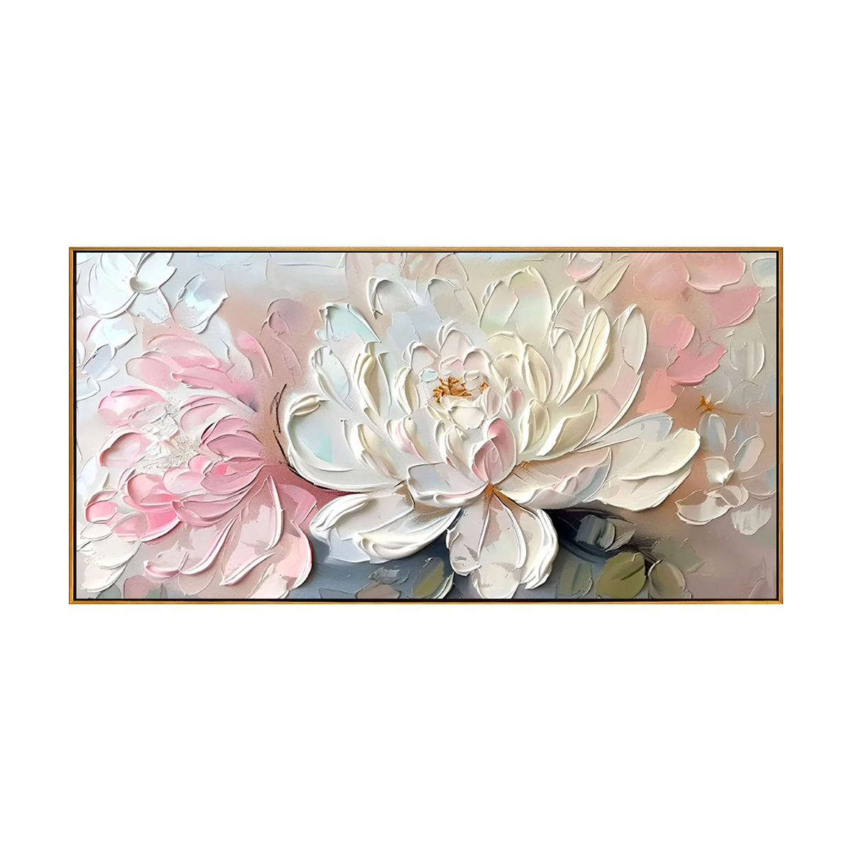 Blush Peony Thick Paint Floral Painting