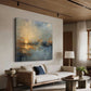 Golden Dusk Reflections Abstract Painting