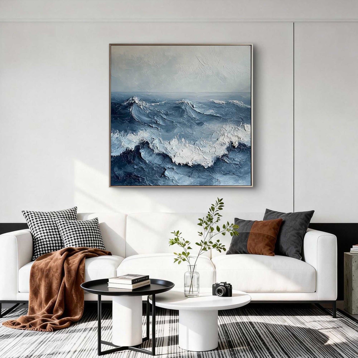 Tempest Blue Ocean Impasto Painting