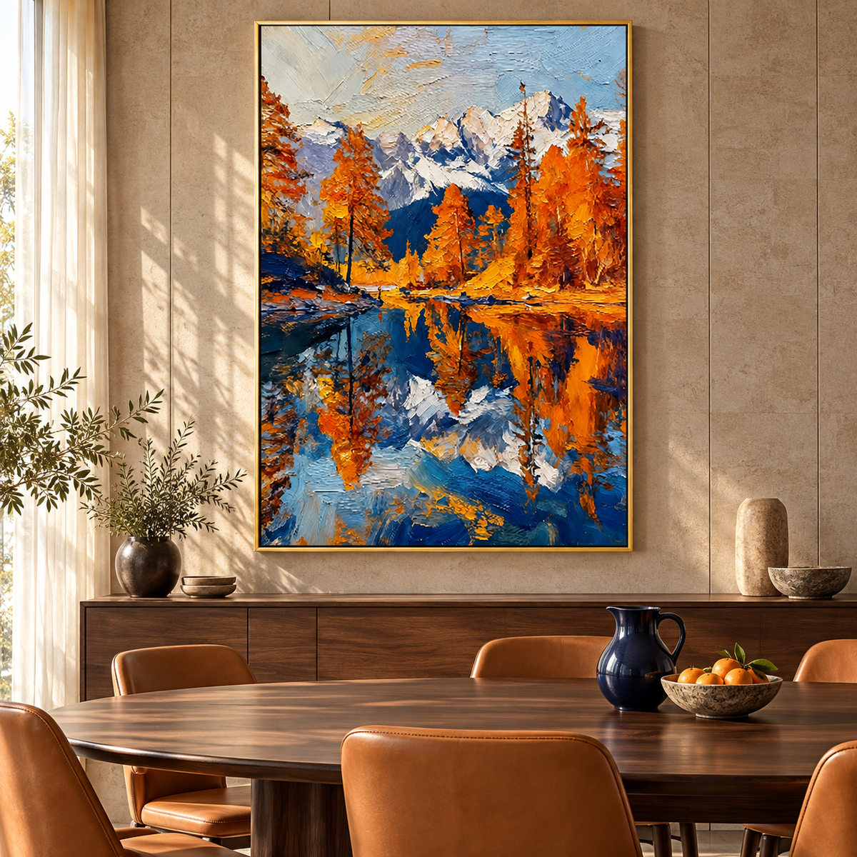 Alpine Ember Autumn Landscape Painting