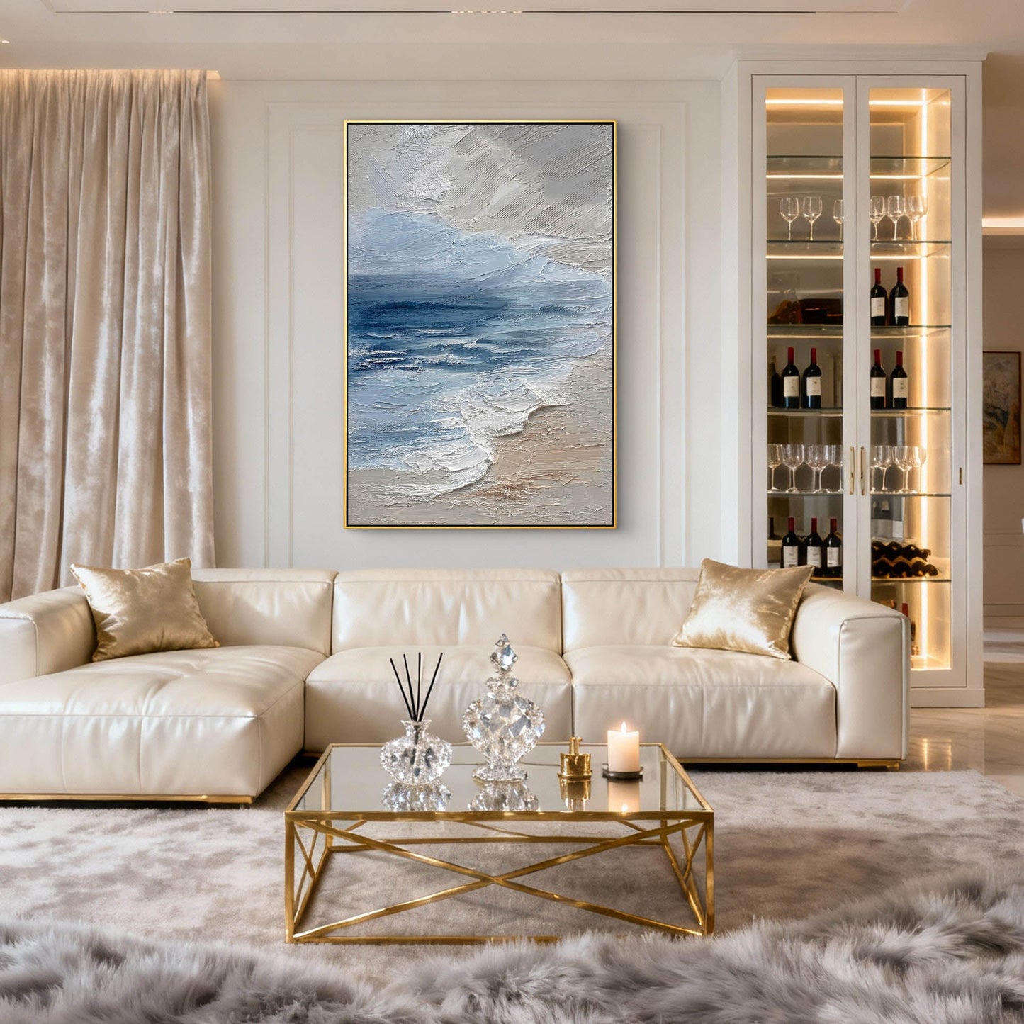 Coastal Breeze Ocean Impasto Canvas Art
