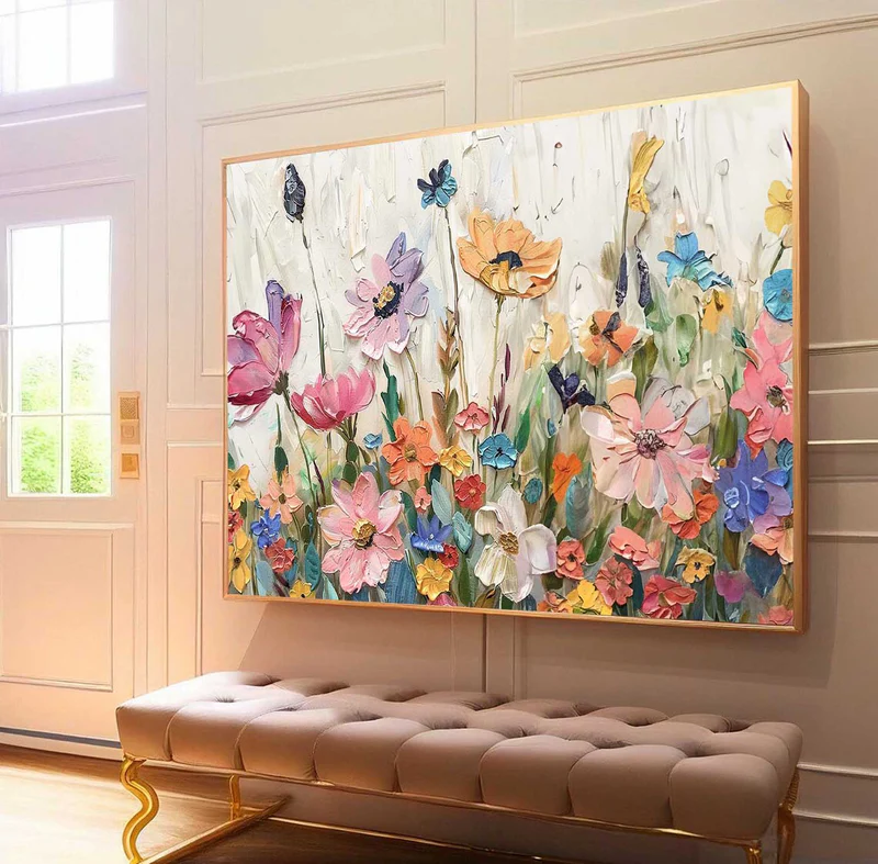 Colorful Floral Texture Painting #AR031