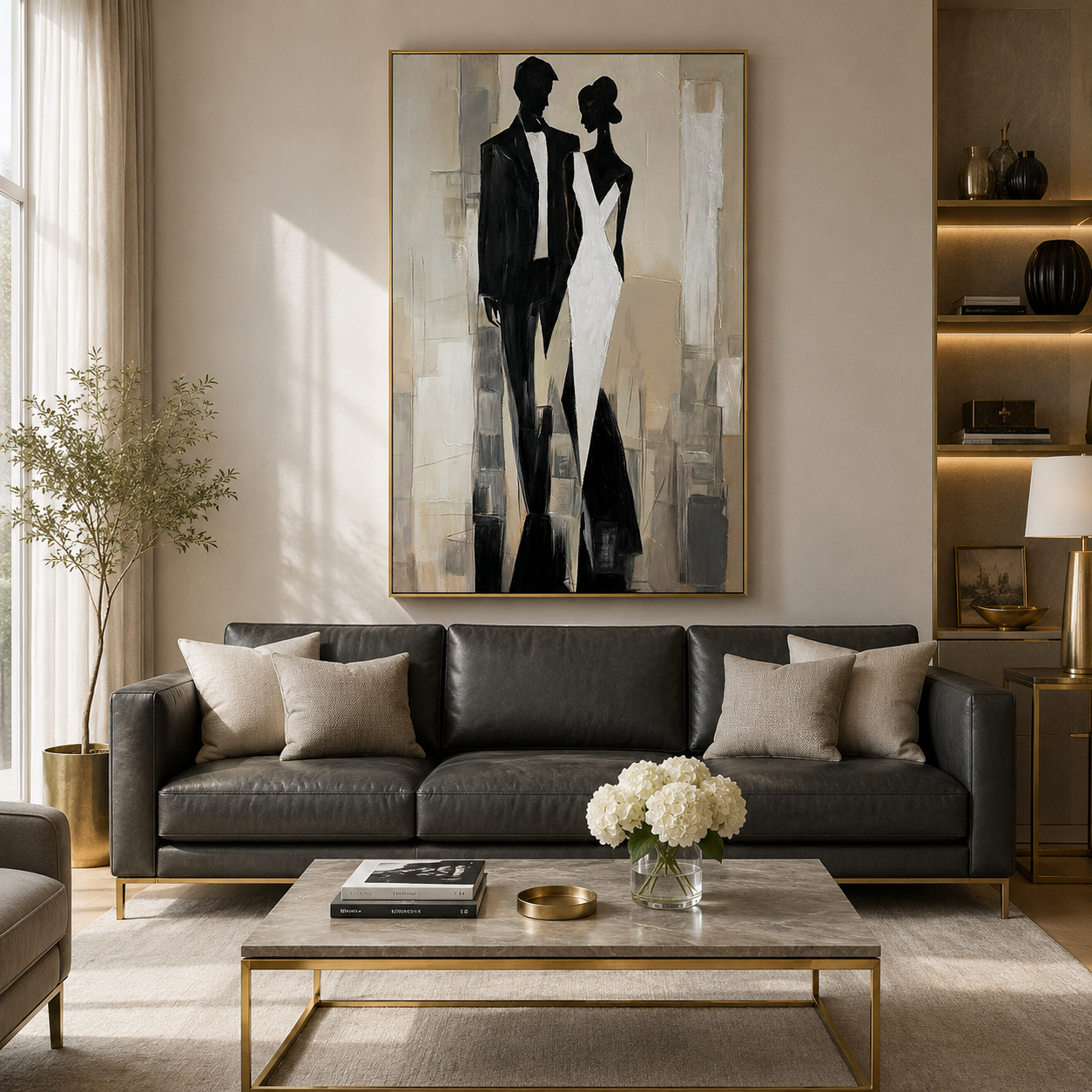 Timeless Grace Elegant Abstract Couple Painting #PH0105£¨4£©
