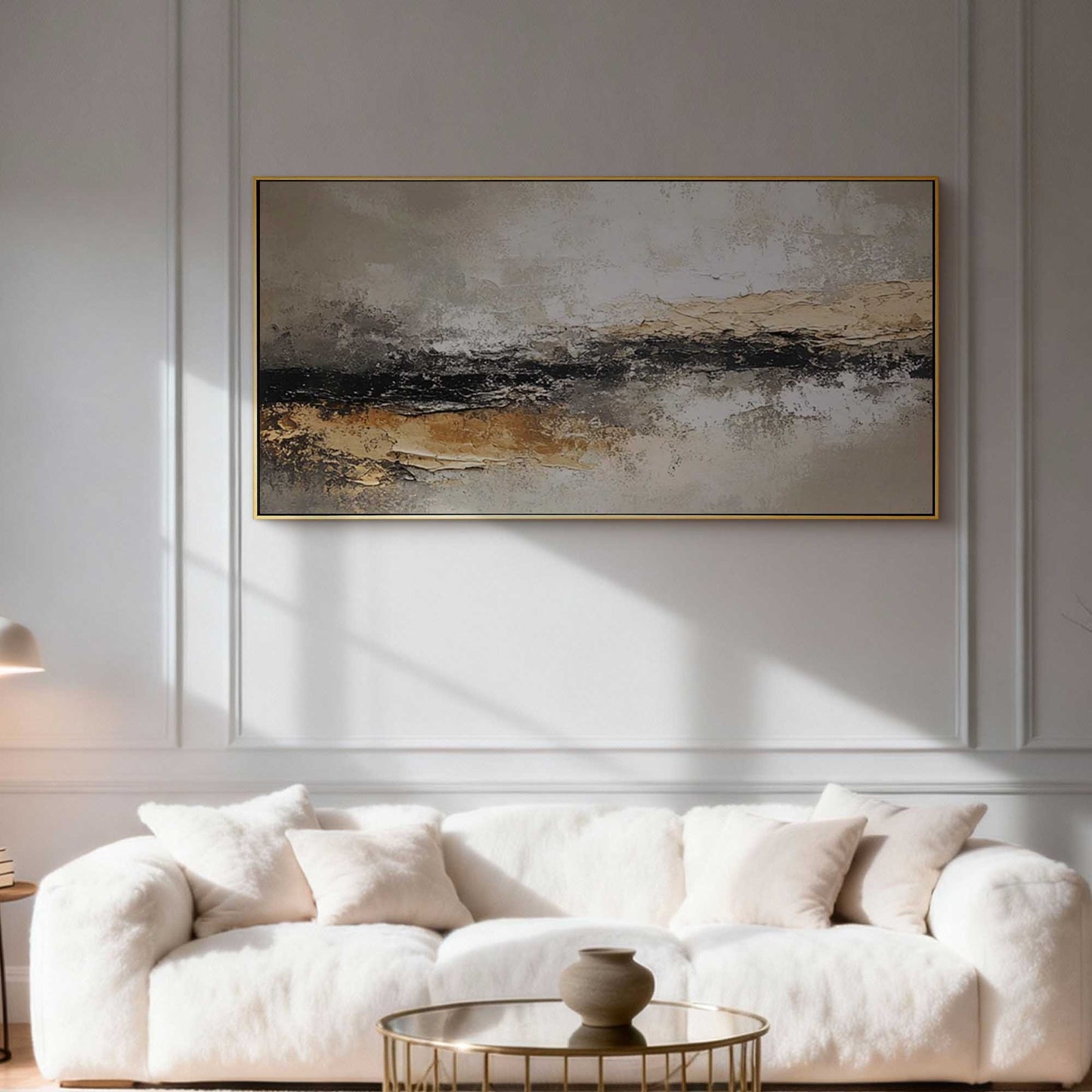 Black Gold Horizon Abstract Painting
