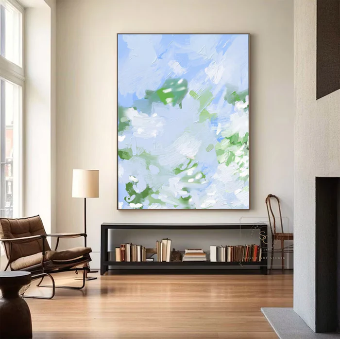 Blue Meadow Abstract Painting