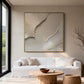 Cream Shoreline Impasto Abstract Painting