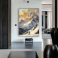 Golden Summit Snow Mountain Landscape Painting