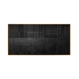 Deep Black Two-Tier Textured Canvas Art