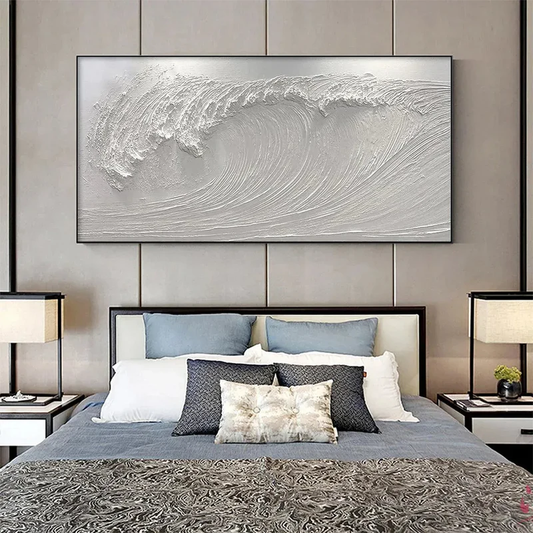 White Textured Ocean Painting
