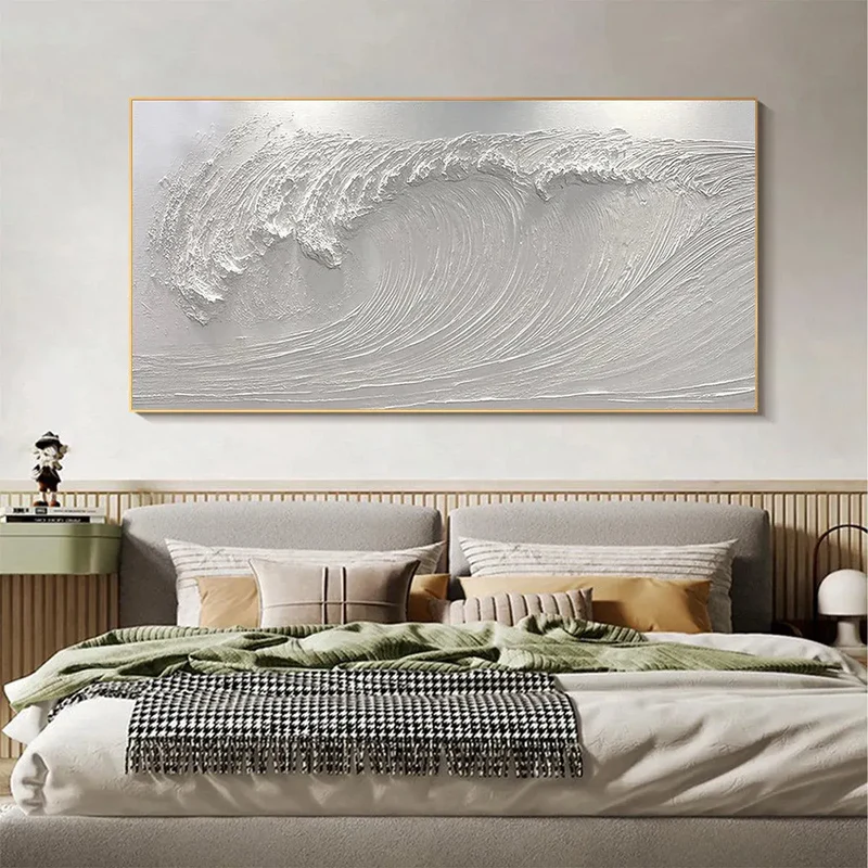 White Textured Ocean Painting