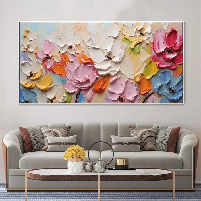 Bloom Symphony Textured Floral Painting