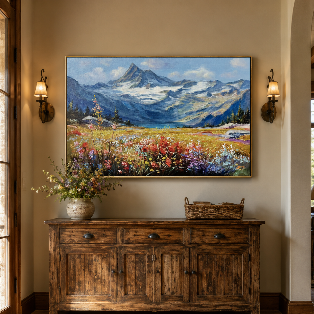 Alpine Bloom Landscape Oil Painting #RIX1 (448)