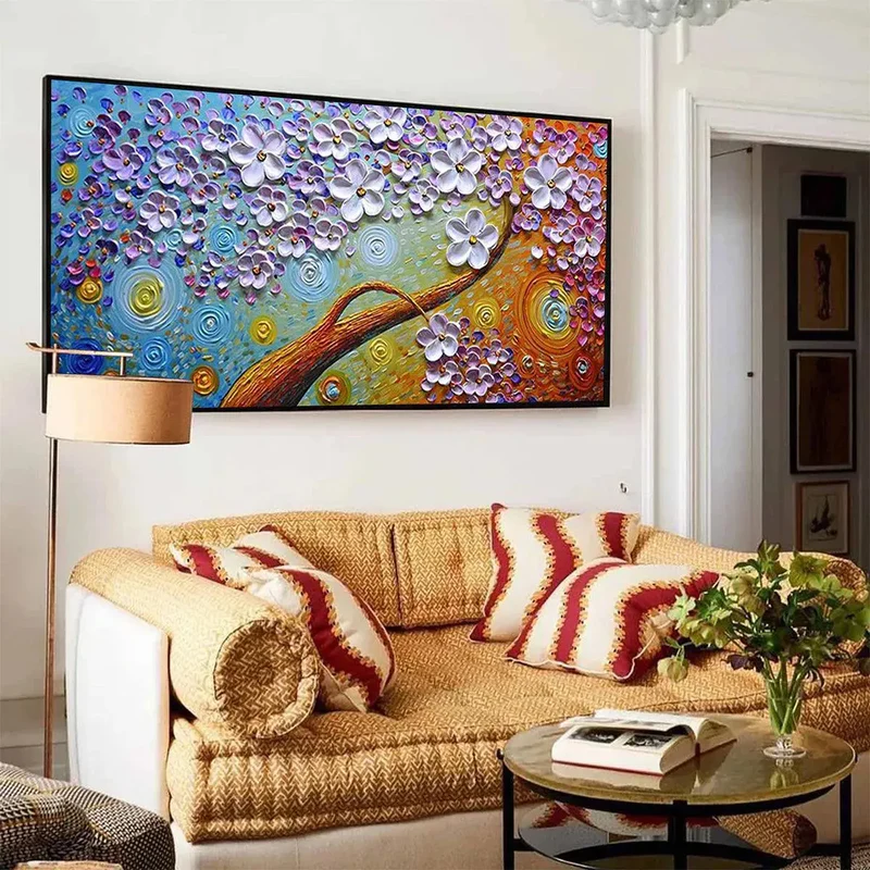 Colorful Floral Textured Painting