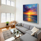Aurora Tide Sunset Ocean Impasto Oil Painting