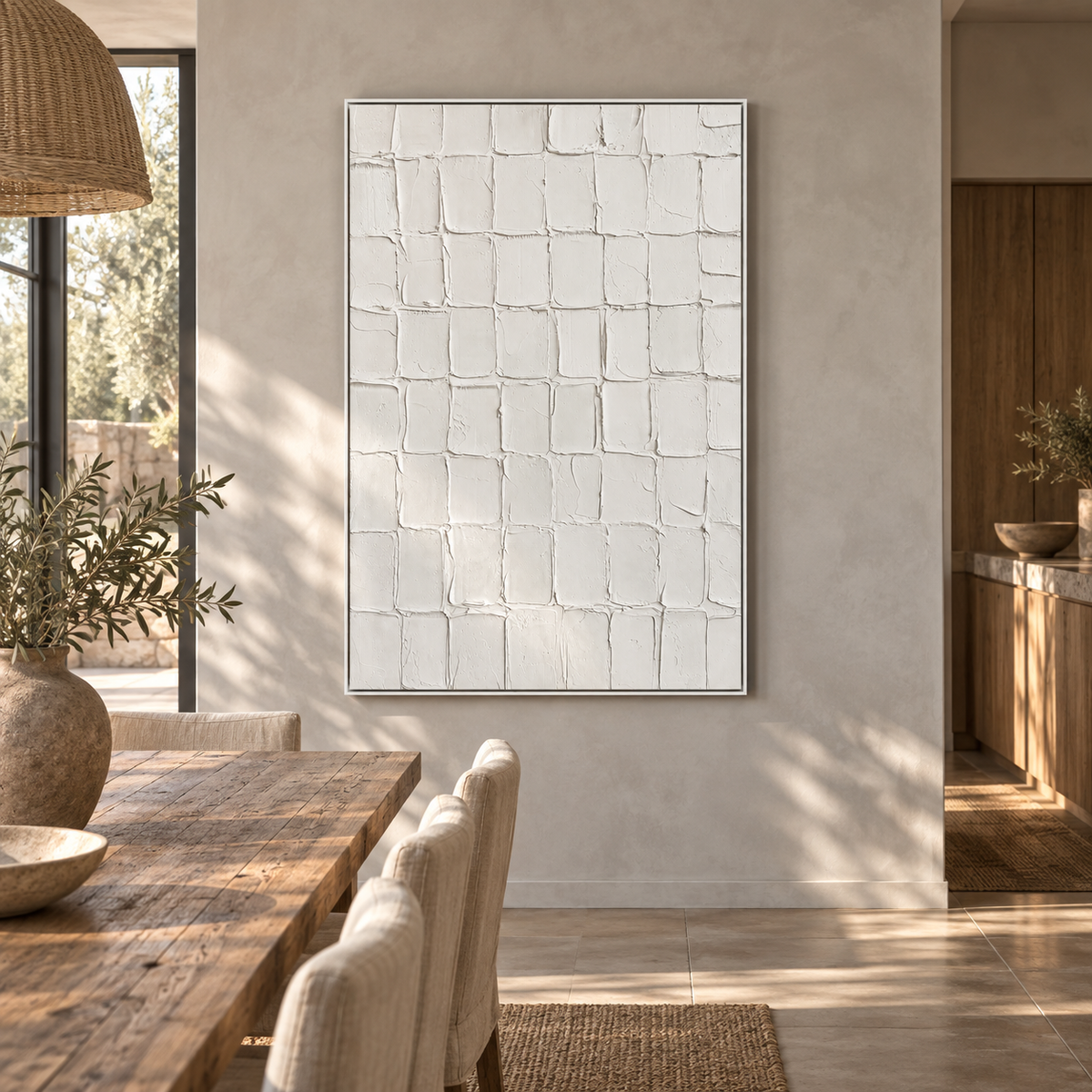 Whispered Texture Minimalist White Abstract Painting