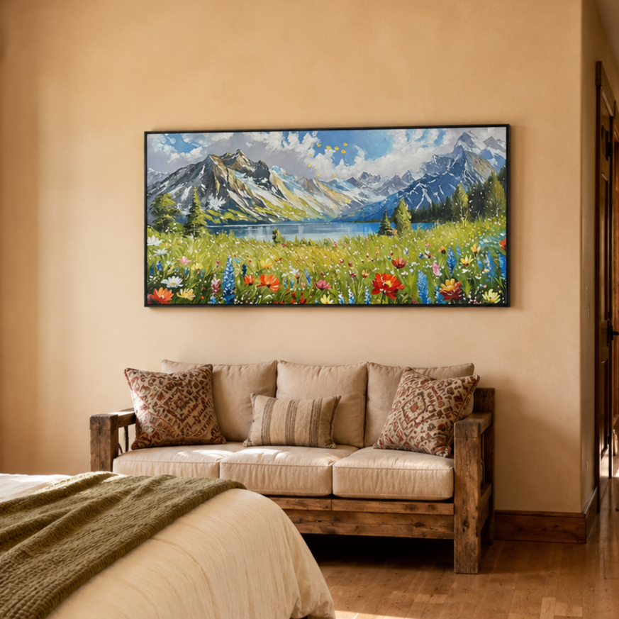 Alpine Meadow Landscape Painting