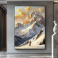 Golden Summit Snow Mountain Landscape Painting