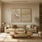 Earth Whisper Beige Textured Abstract Painting Set Set of 2
