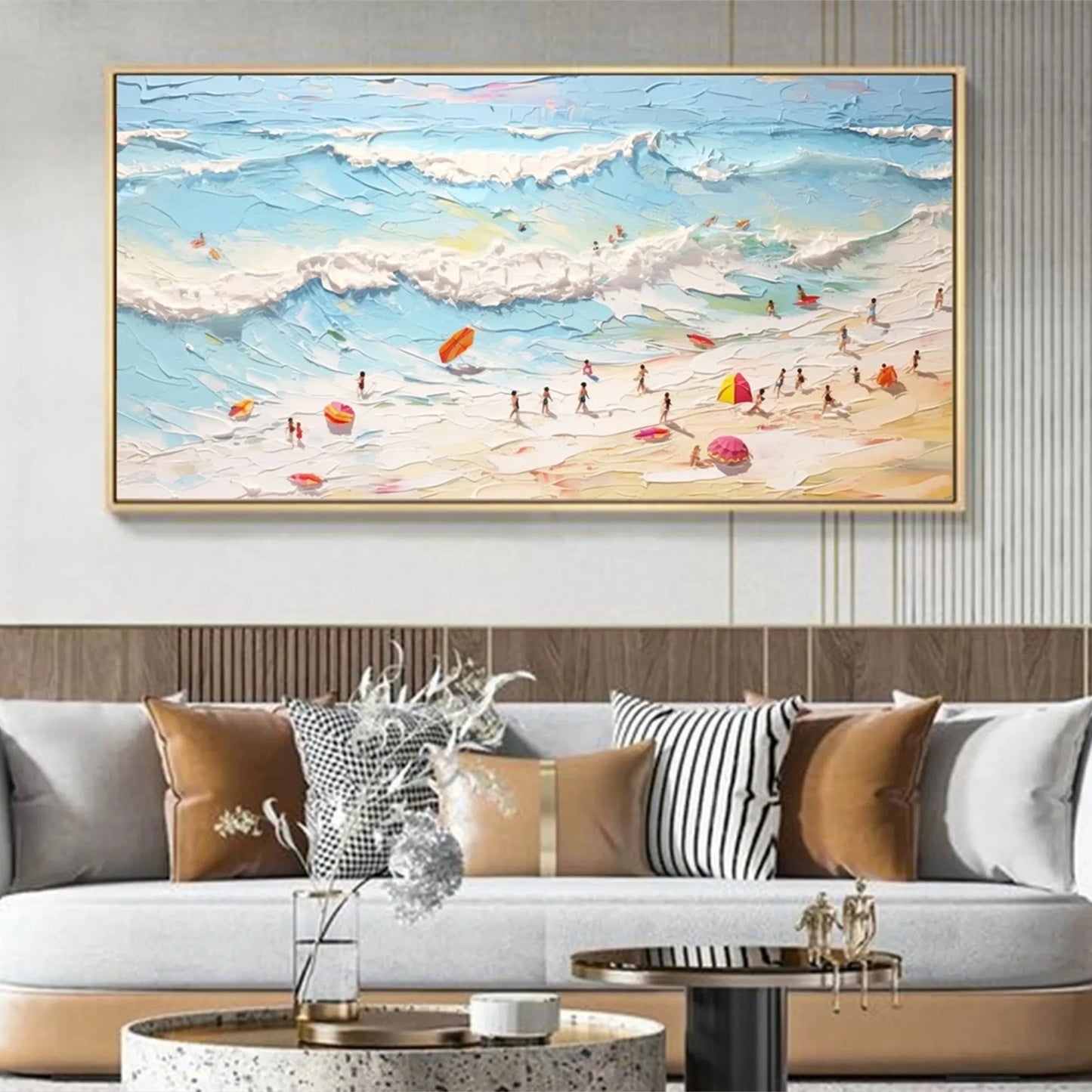 Golden Waves-Beach Abstract Painting