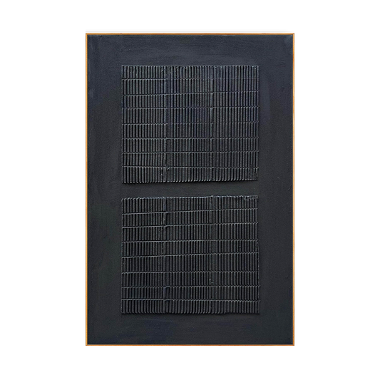 Noir Rhythm Textured Minimalist Canvas Art