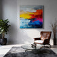 Fiery Horizon Textured Painting