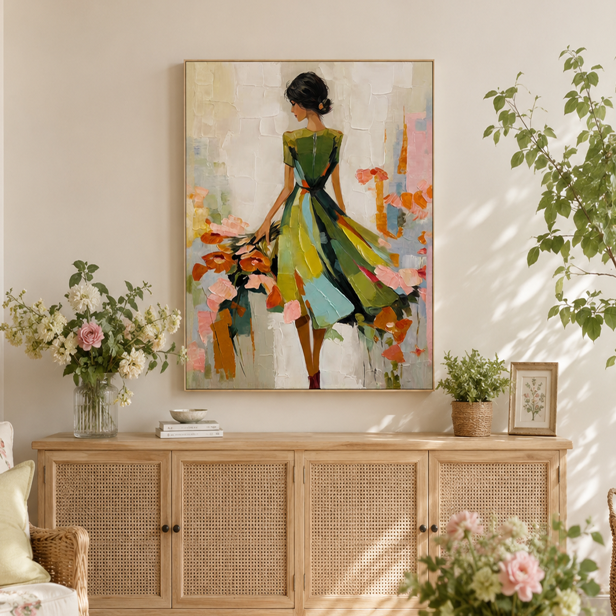 Garden Breeze Figurative Oil Painting #RIX1 (291)